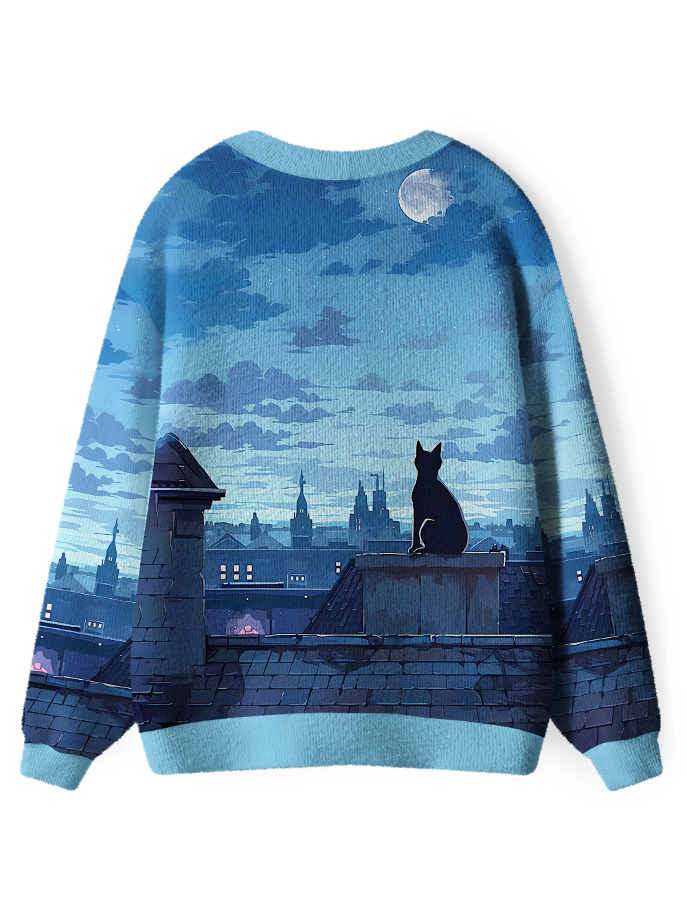 Orionride Black Cat Men's Cardigan Knit Sweaters