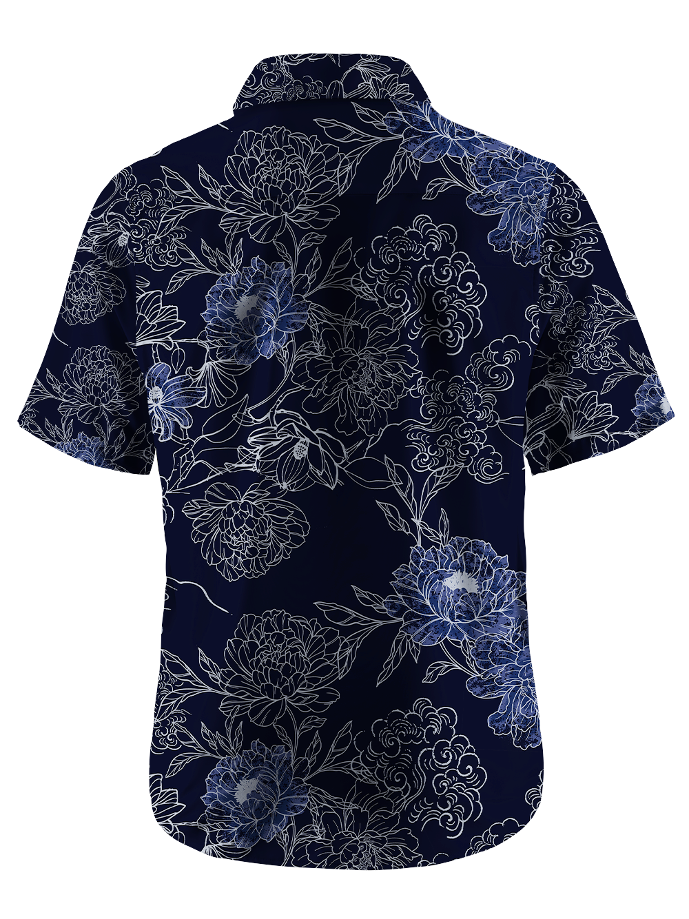 Orionride Auspicious Clouds And Flowers Zipper Pockets Ultra Lightweight Short Sleeves Gravel Shirt