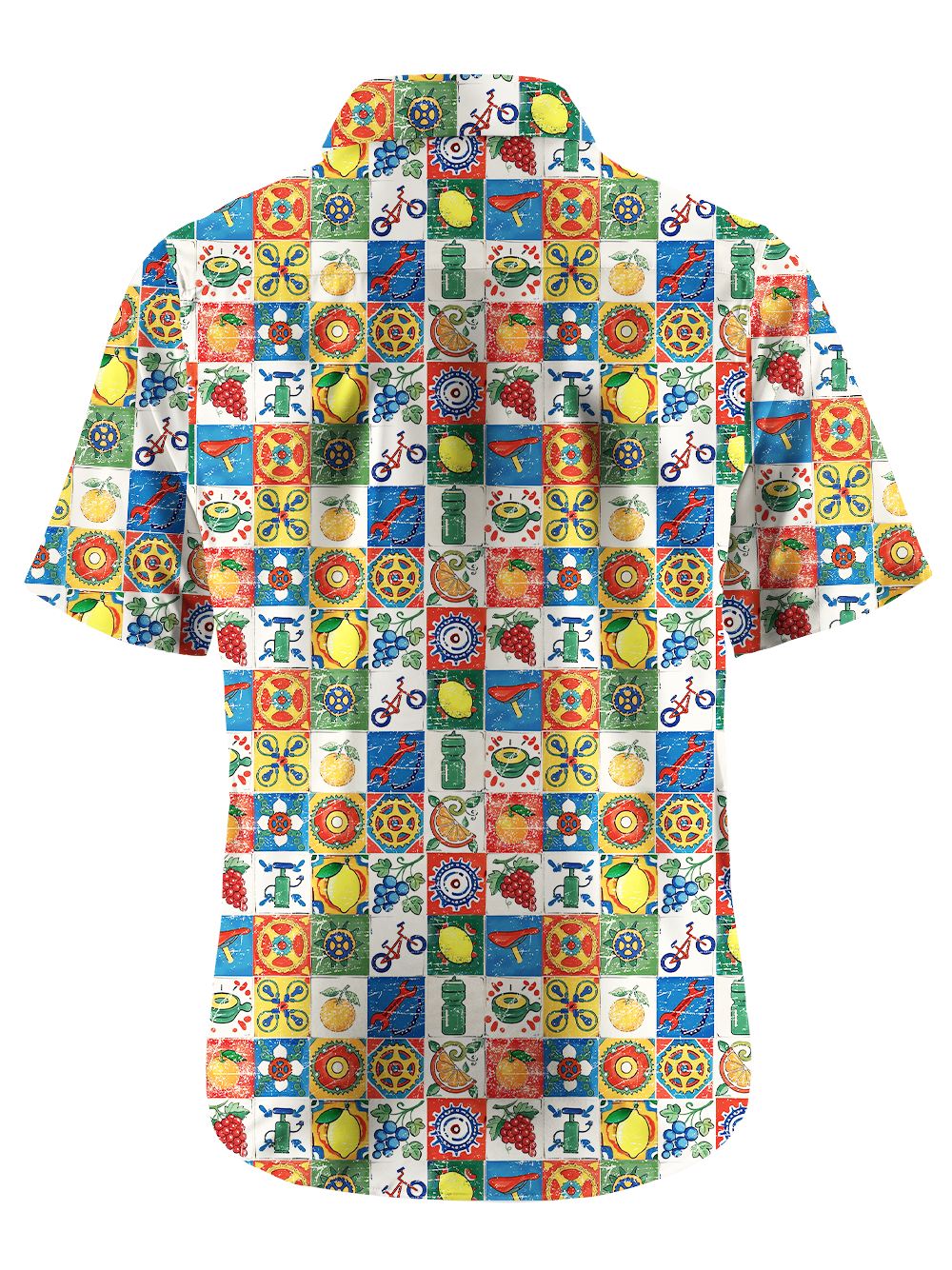 Orionride Fruits And Gears Zipper Pockets Ultra Lightweight Short Sleeves Gravel Shirt