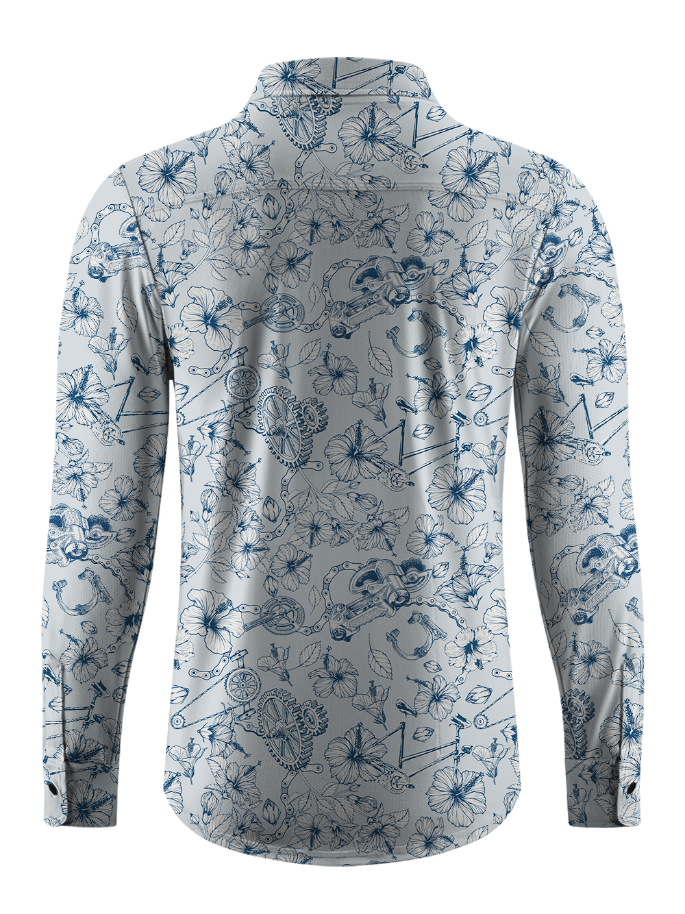 Orionride Hibiscus Gear Men's Stretchy Breathable Long Sleeve Gravel Shirt