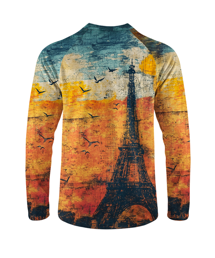 Orionride Nostalgic Eiffel Tower Long Sleeve Downhill Jersey