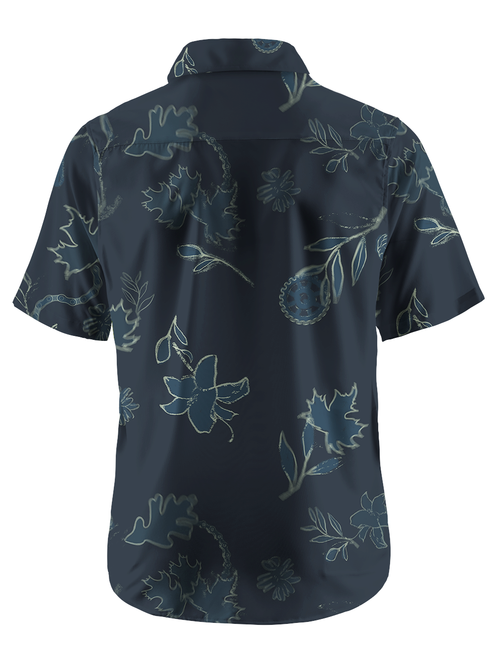 Orionride Flowers Scattered Zipper Pockets Ultra Lightweight Short Sleeves Gravel Shirt