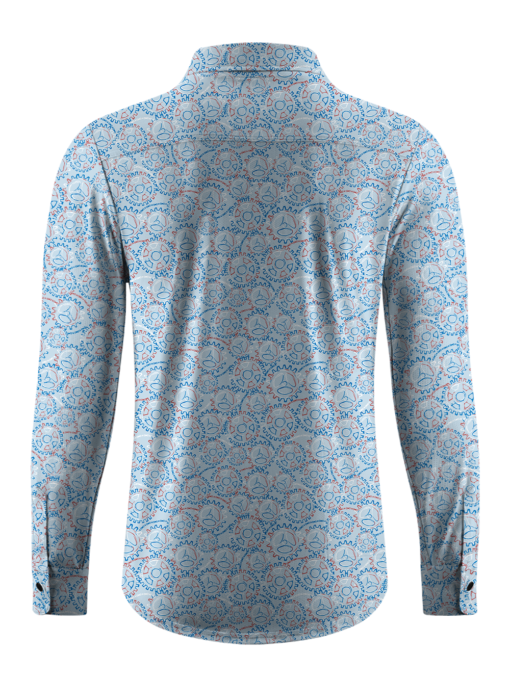 Orionride Gear Shaped Flowers Men's Stretchy Breathable Long Sleeve Gravel Shirt