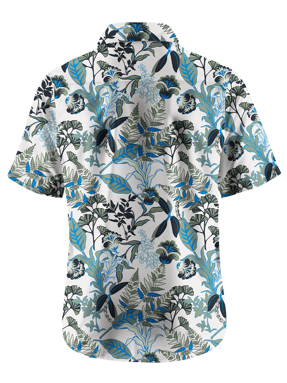 Orionride Flourishing Ferns Zipper Pockets Ultra Lightweight Short Sleeves Gravel Shirt