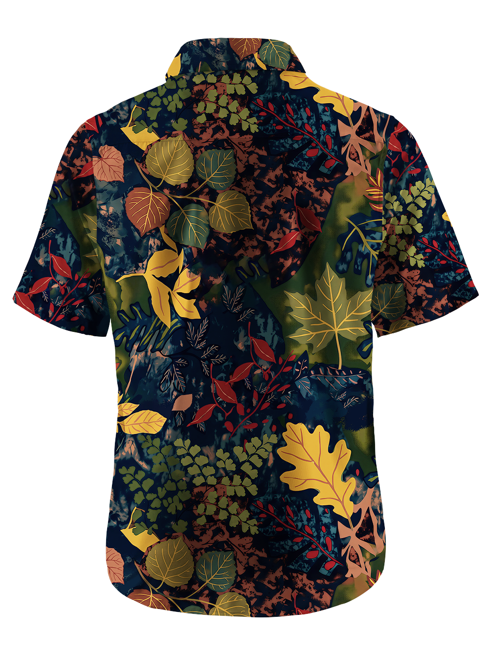 Orionride Fallen Leaves Zipper Pockets Ultra Lightweight Short Sleeves Gravel Shirt