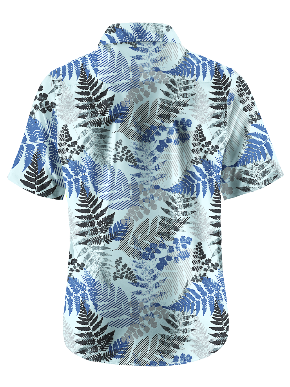 Orionride Fern Leaves Zipper Pockets Ultra Lightweight Short Sleeves Gravel Shirt