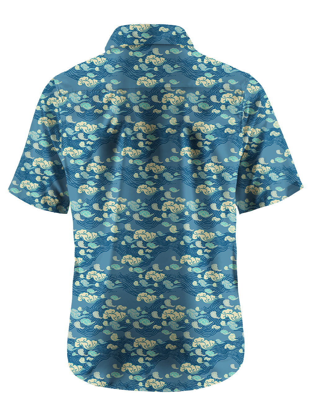 Orionride Japanese Cloud Pattern Zipper Pockets Ultra Lightweight Short Sleeves Gravel Shirt