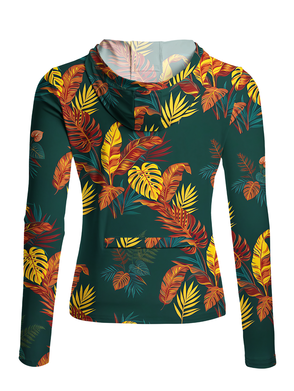 Orionride Begonia Leaves Women's Long Sleeve Cycling Hoodie Shirt
