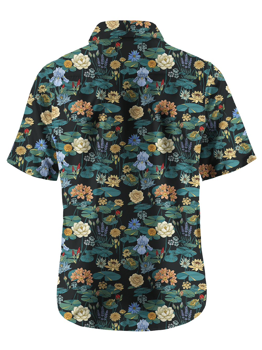 Orionride Lotus Pond Scenery Zipper Pockets Ultra Lightweight Short Sleeves Gravel Shirt