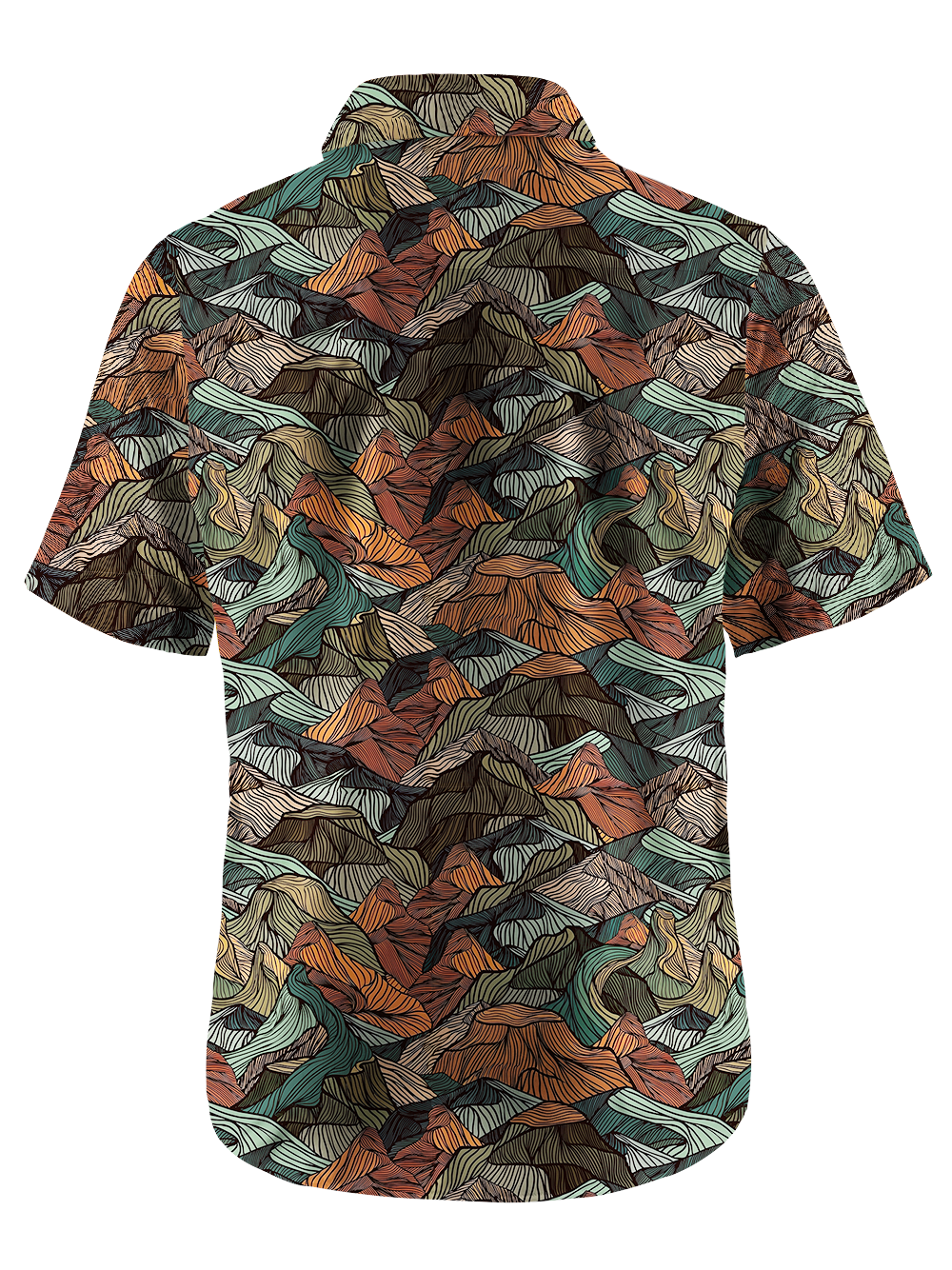 Orionride Layered And Undulating Mountains Zipper Pockets Ultra Lightweight Short Sleeves Gravel Shirt