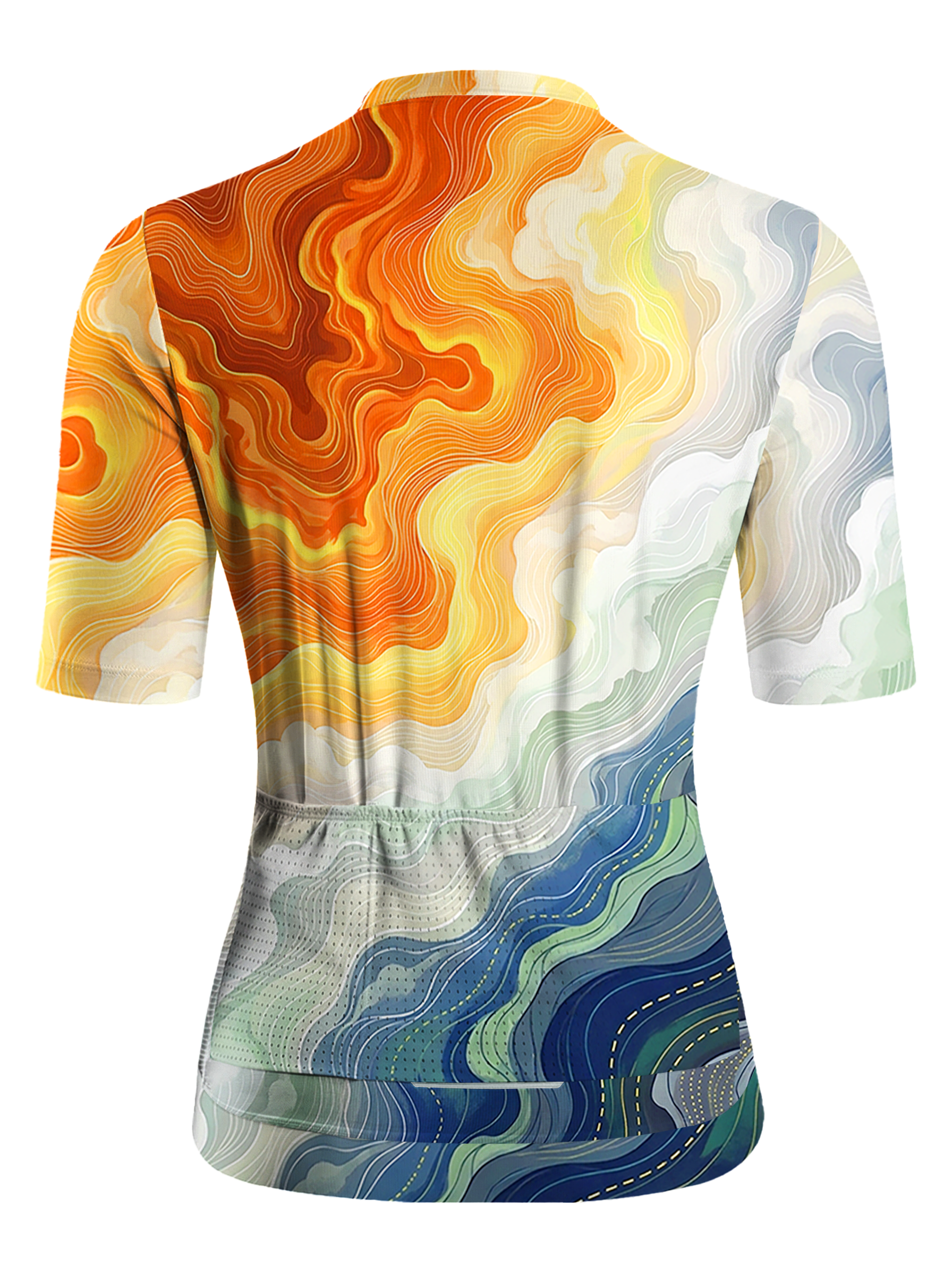 Orionride Undulating Contour Lines Short Sleeves Women's Jersey