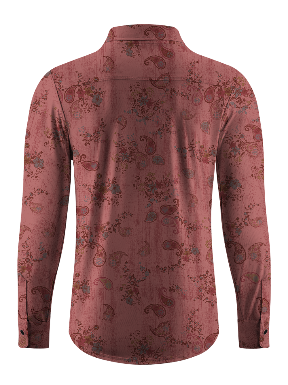 Orionride Red Cashew Flower Men's Stretchy Breathable Long Sleeve Gravel Shirt