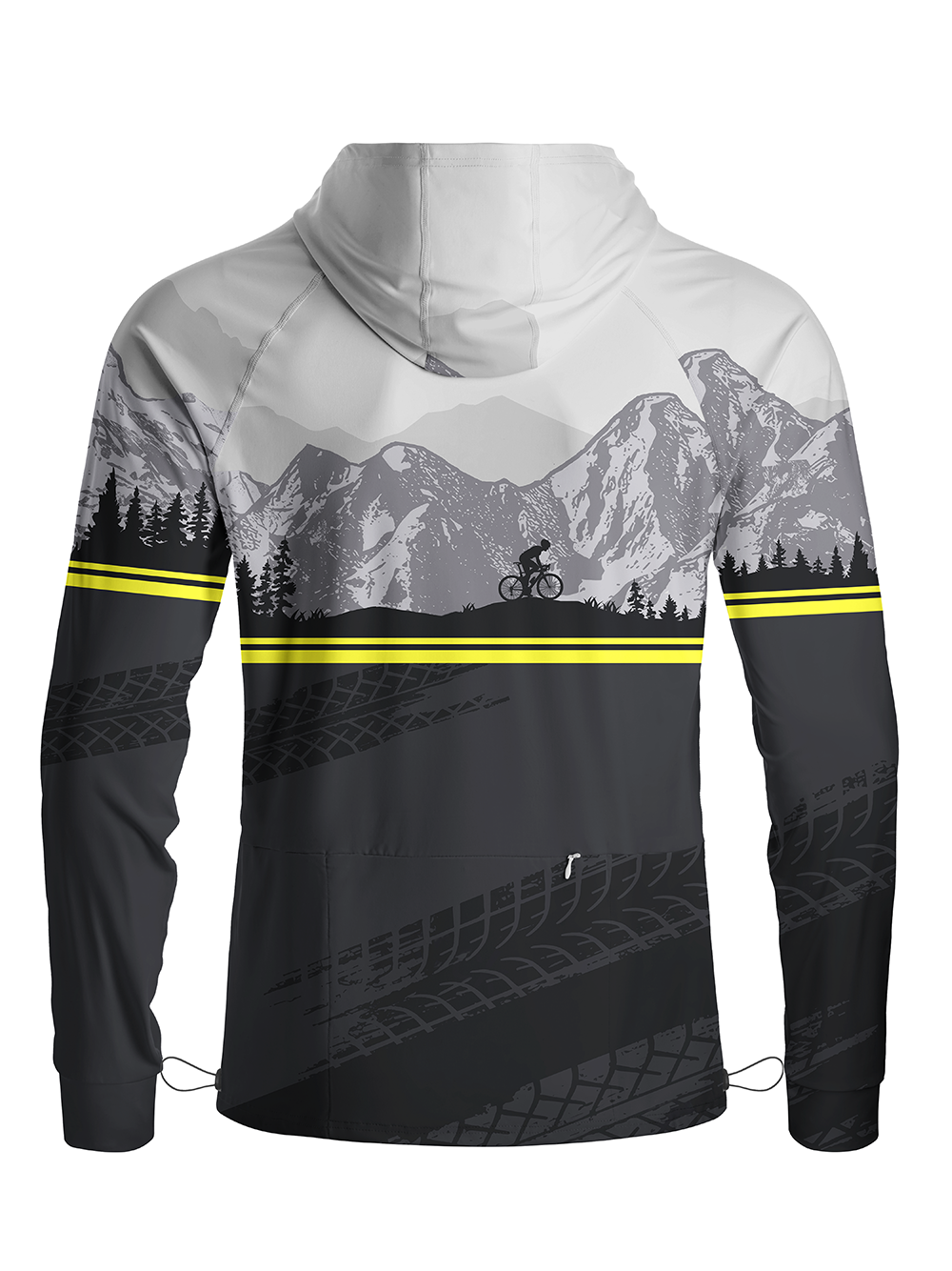 Orionride Layered Mountain Rangese Long Sleeve Cycling Hoodie Shirt