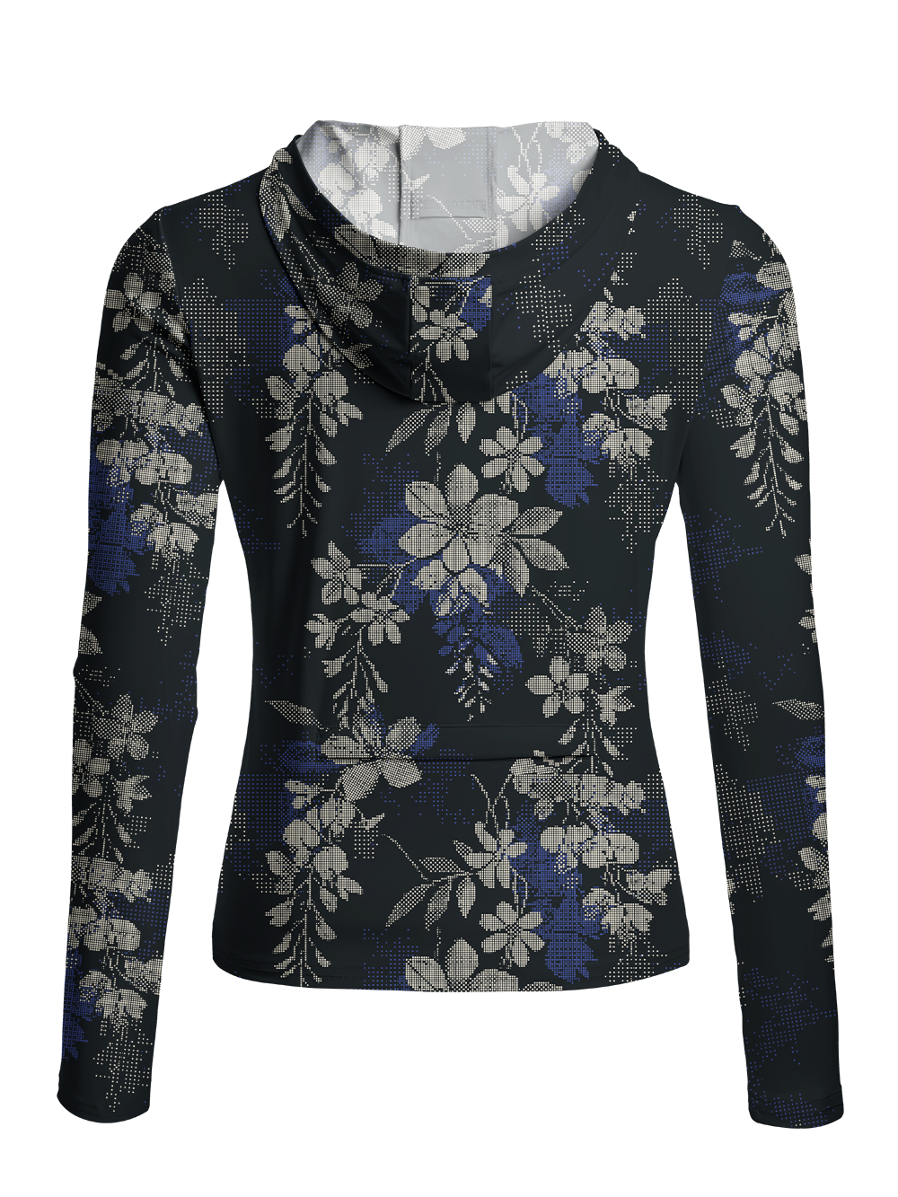 Orionride Pixel Flowers Women's Long Sleeve Cycling Hoodie Shirt