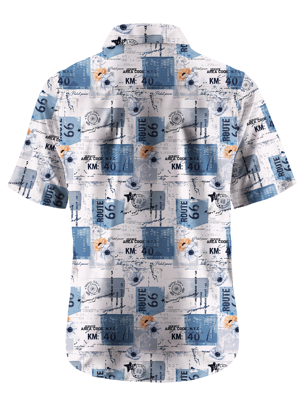 Orionride Highway Stamps Zipper Pockets Ultra Lightweight Short Sleeves Gravel Shirt
