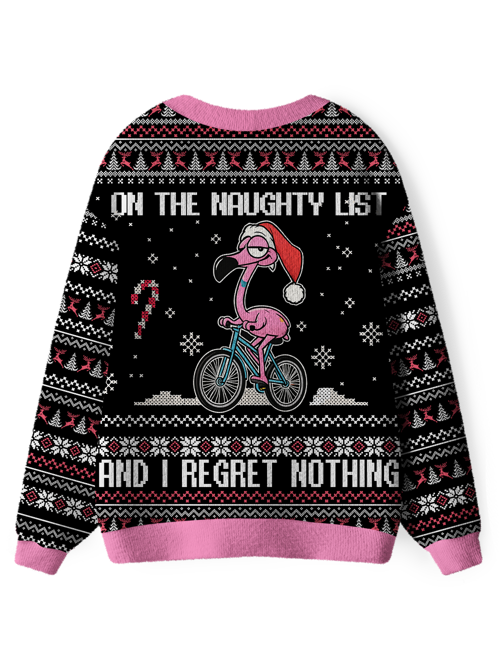 Orionride Flamingo Riding A Bicycle Men's Cardigan Knit Sweaters