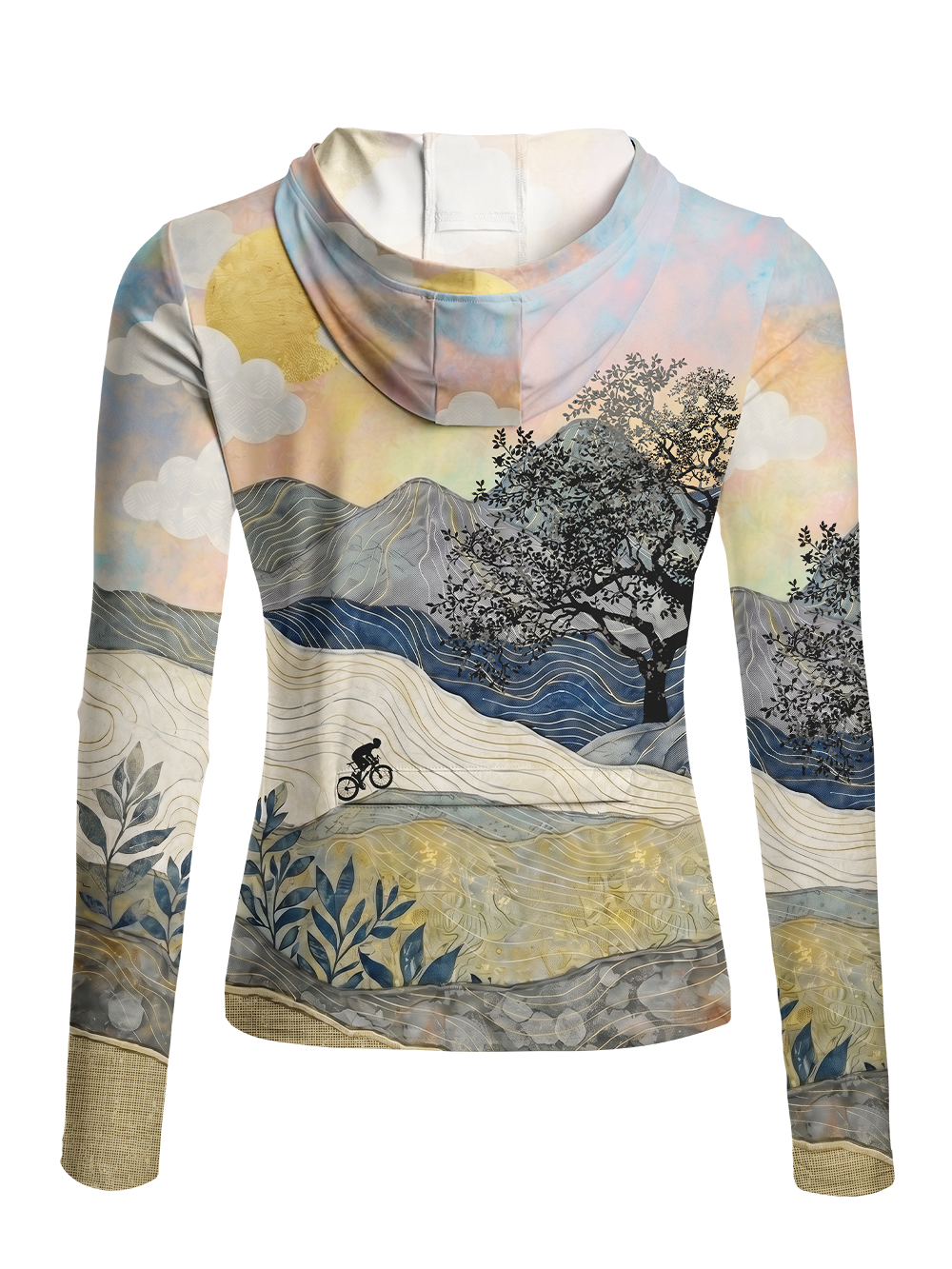Orionride Mountains And Rivers Women's Long Sleeve Cycling Hoodie Shirt