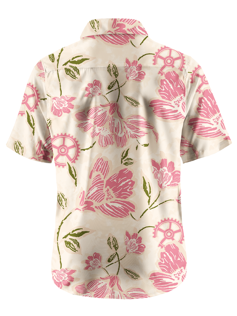 Orionride Floral Art Zipper Pockets Ultra Lightweight Short Sleeves Gravel Shirt