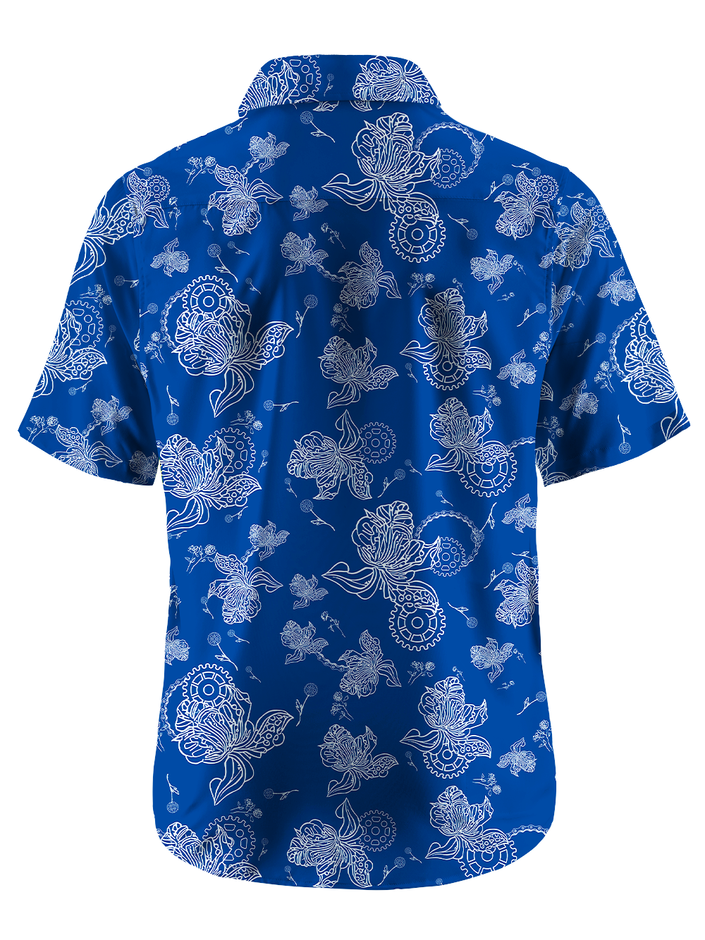 Orionride Linear Floral Zipper Pockets Ultra Lightweight Short Sleeves Gravel Shirt