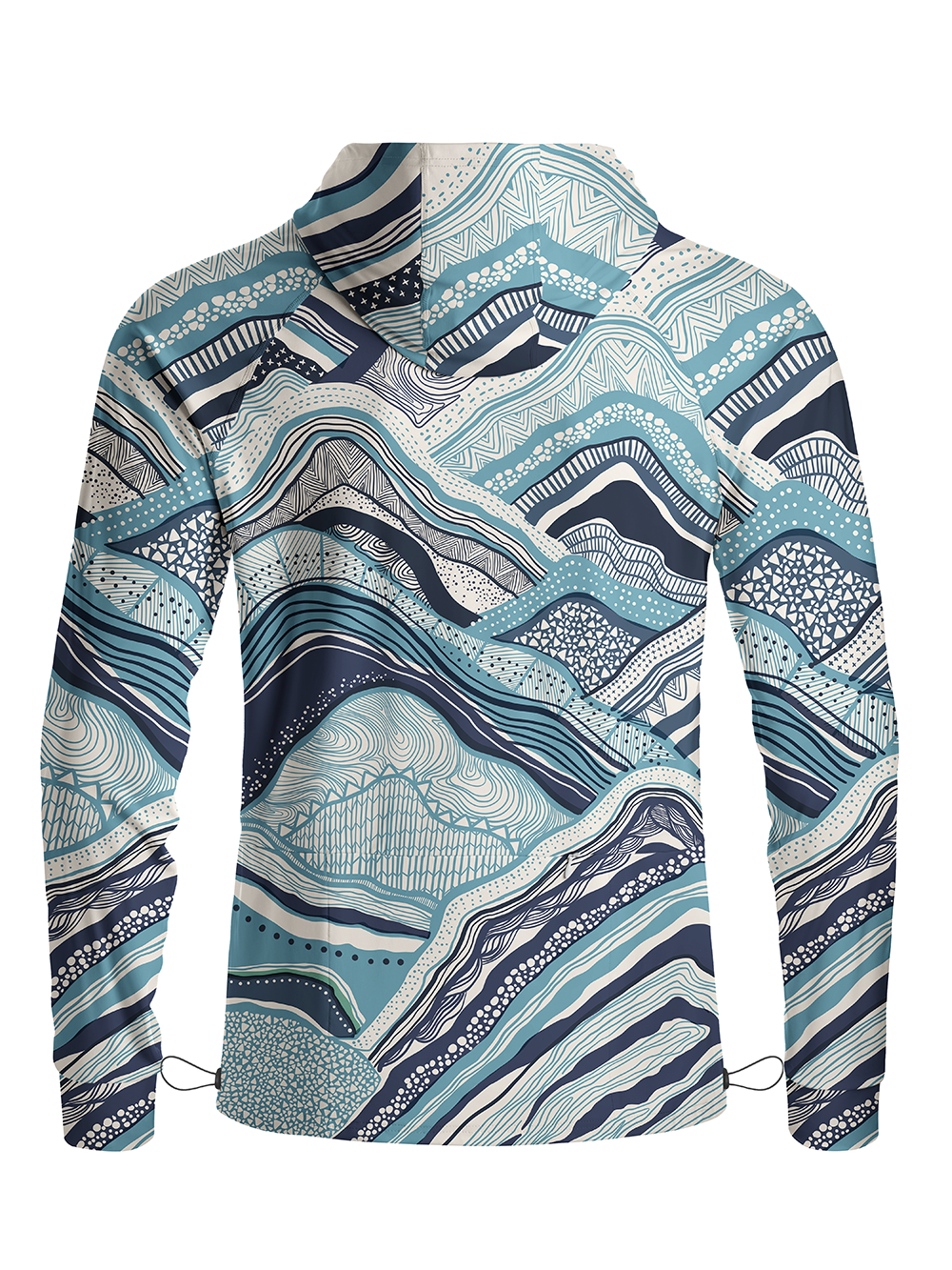 Orionride Layered Mountains And Seas Long Sleeve Cycling Hoodie Shirt