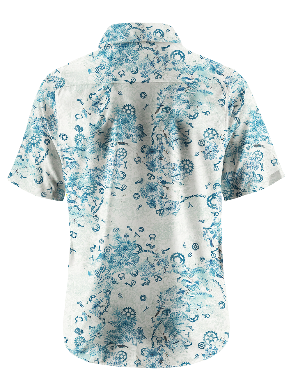 Orionride Ink Painting Plants Zipper Pockets Ultra Lightweight Short Sleeves Gravel Shirt