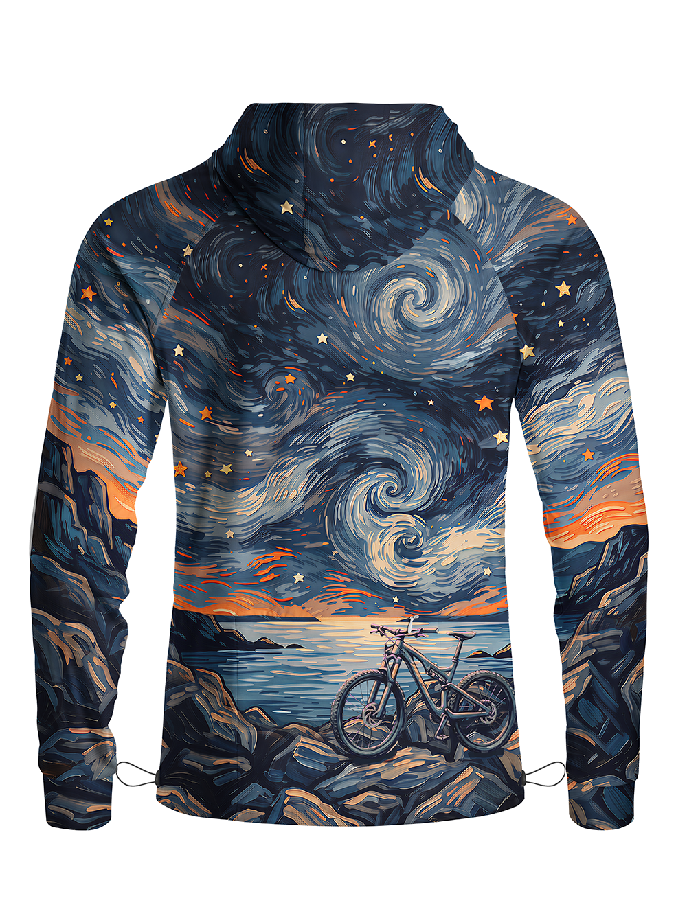 Orionride Starry Bike Night Long Sleeve Cycling Hoodie Shirt