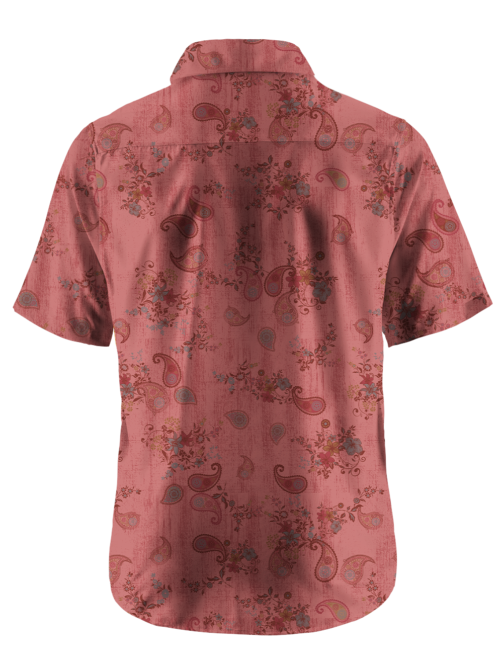 Orionride Red Cashew Flower Zipper Pockets Ultra Lightweight Short Sleeves Gravel Shirt