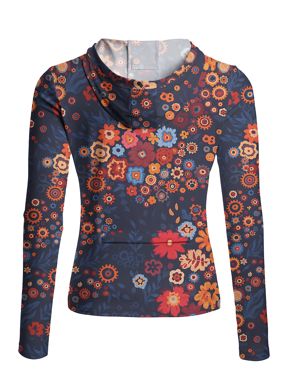 Orionride Mechanical Florals Women's Long Sleeve Cycling Hoodie Shirt