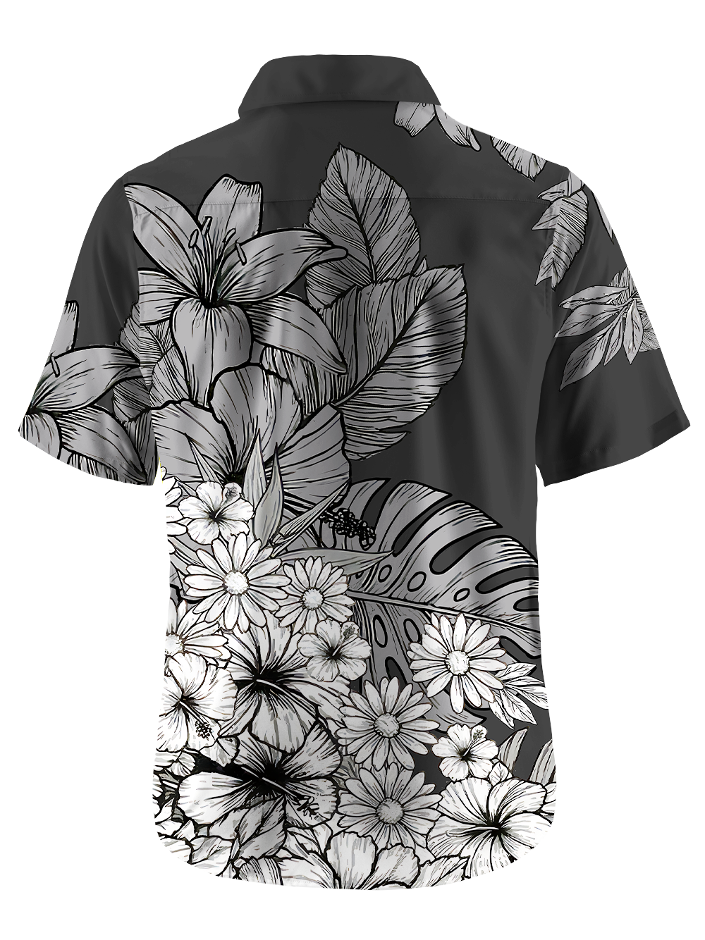 Orionride Shadow Flowers Zipper Pockets Ultra Lightweight Short Sleeves Gravel Shirt