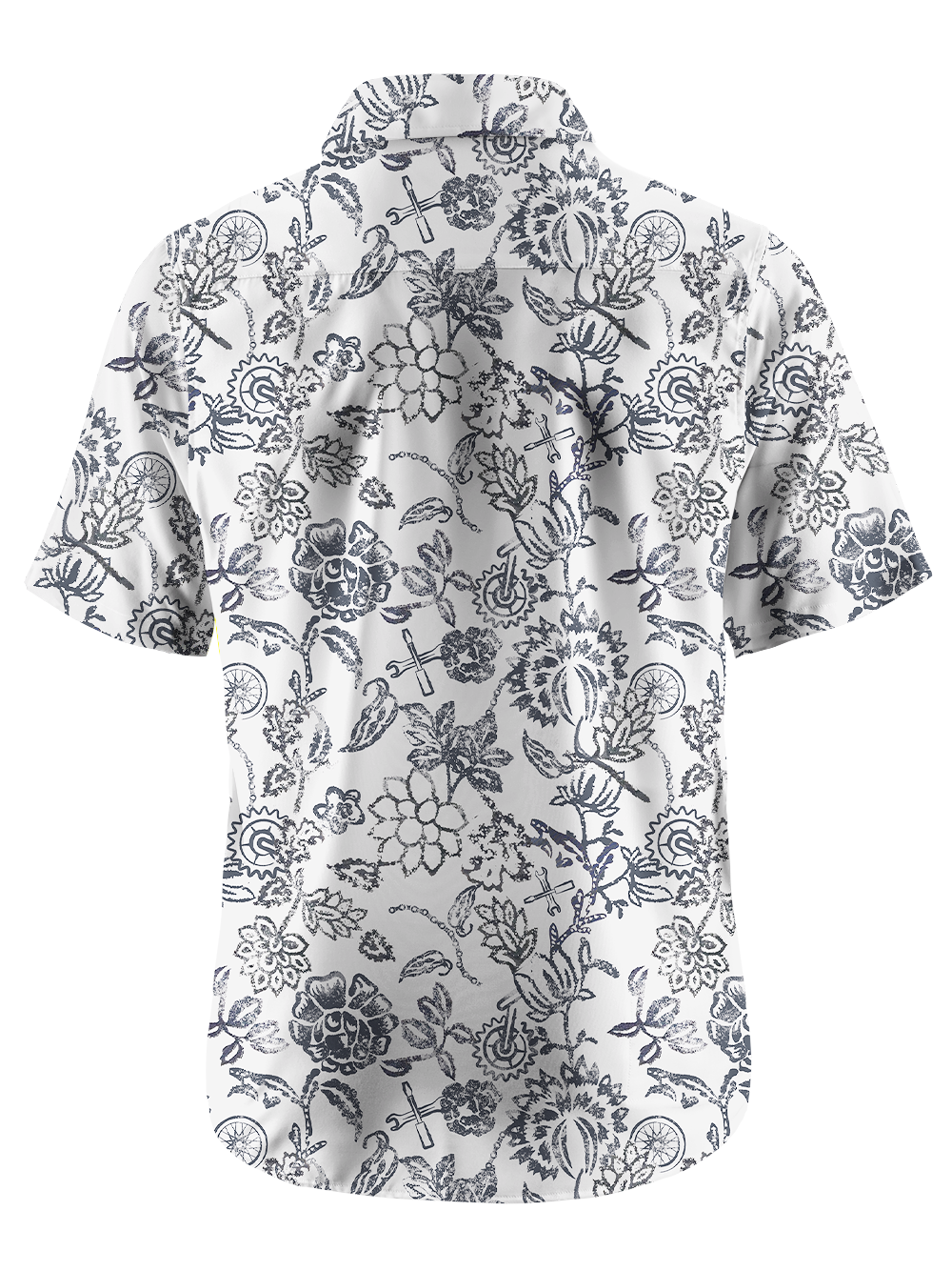 Orionride Line Drawing Flowers Zipper Pockets Ultra Lightweight Short Sleeves Gravel Shirt