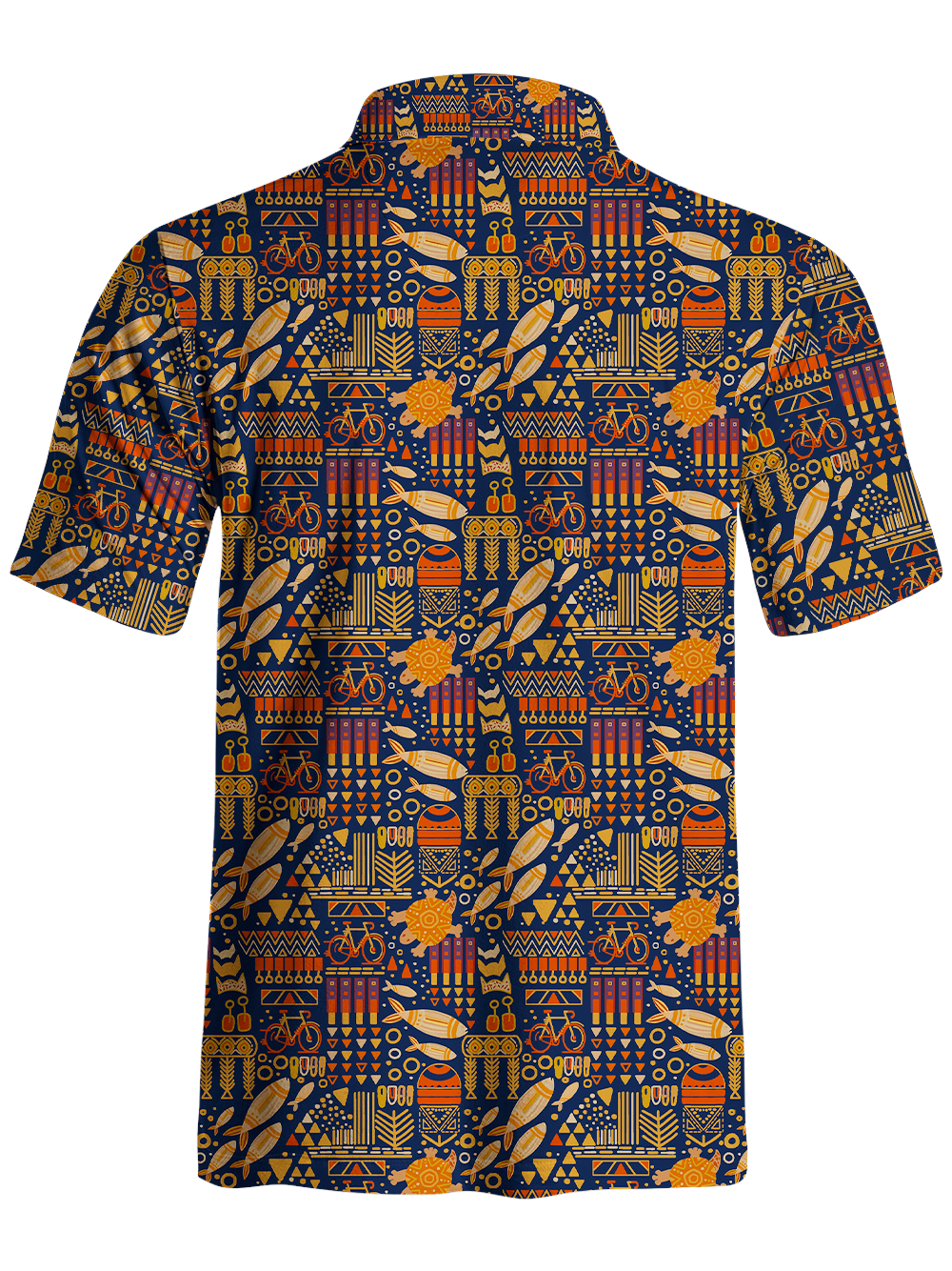 Orionride Bicycle And Fish Men's Polo Shirt