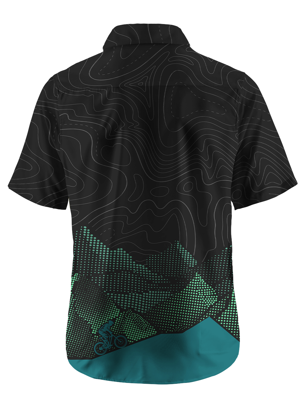 Orionride Real And Virtual Mountain Peaks Zipper Pockets Ultra Lightweight Short Sleeves Gravel Shirt
