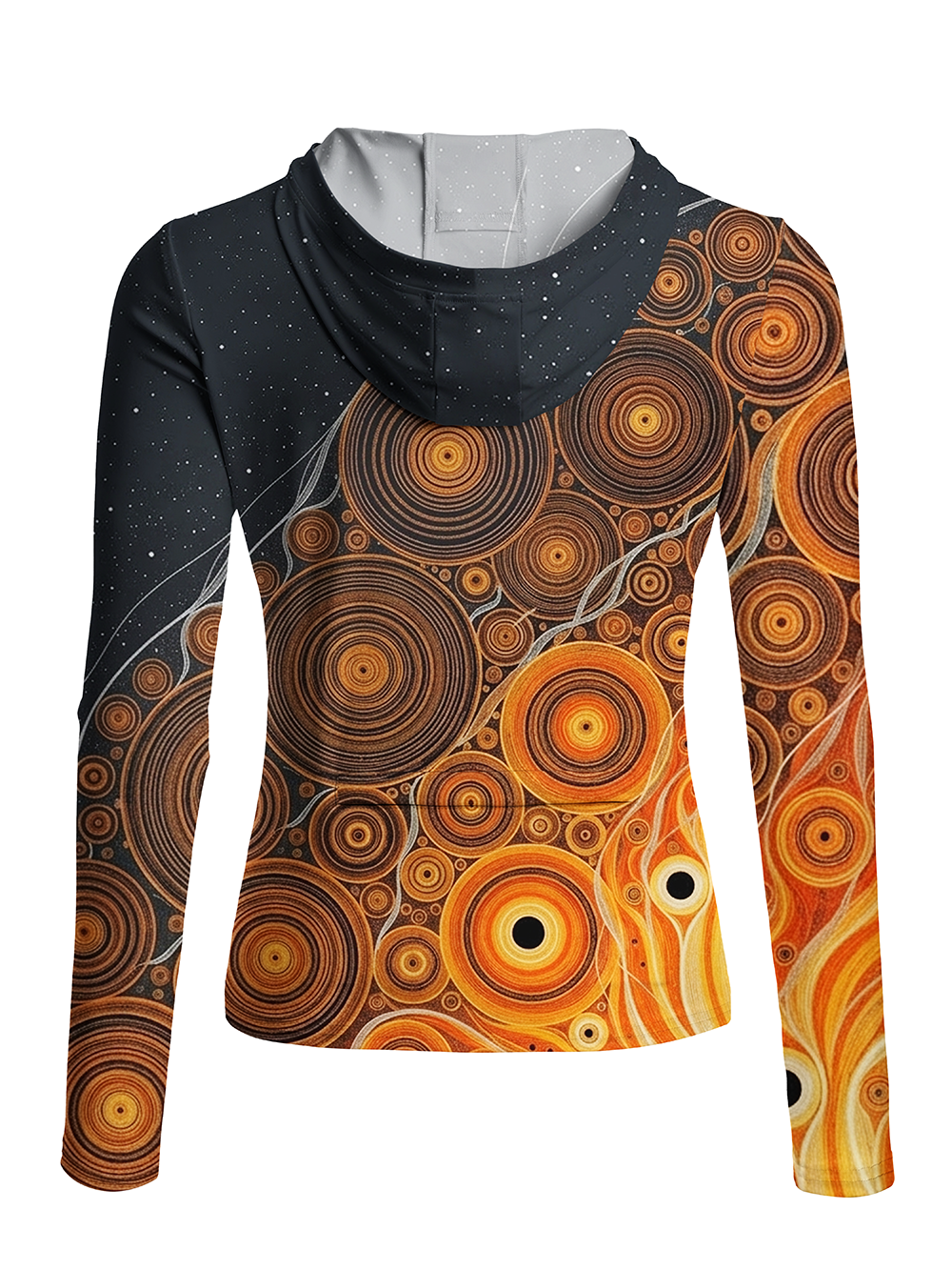 Orionride Concentric Rings Women's Long Sleeve Cycling Hoodie Shirt