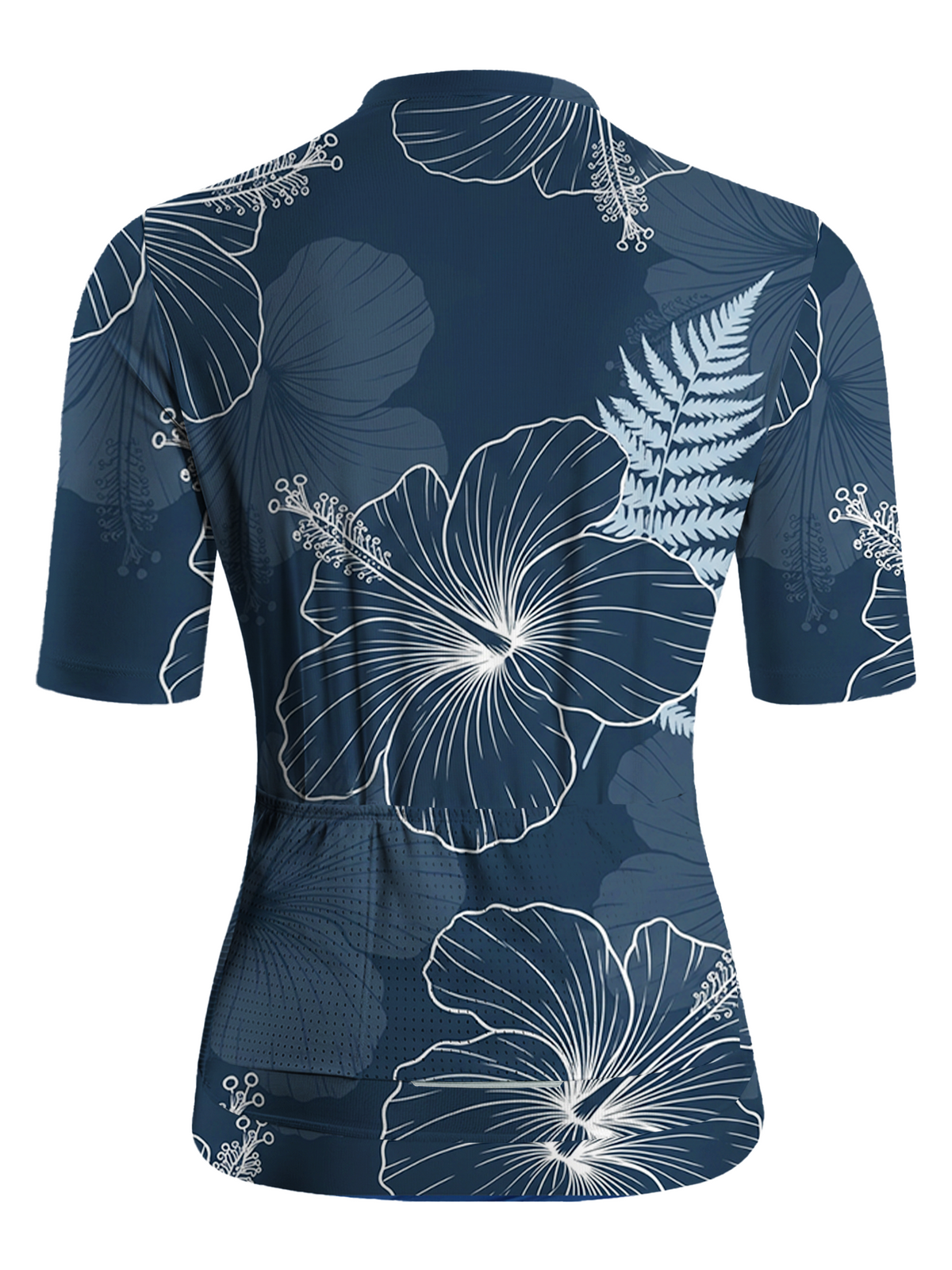 Orionride Blue Line Hibiscus Short Sleeves Women's Jersey