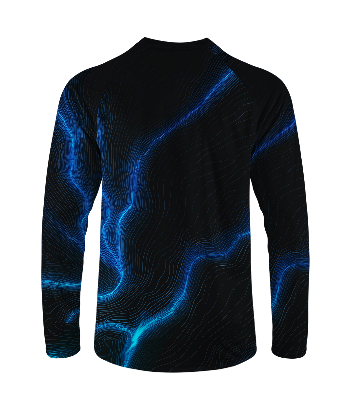 Orionride Neon Contour Lines Long Sleeve Downhill Jersey
