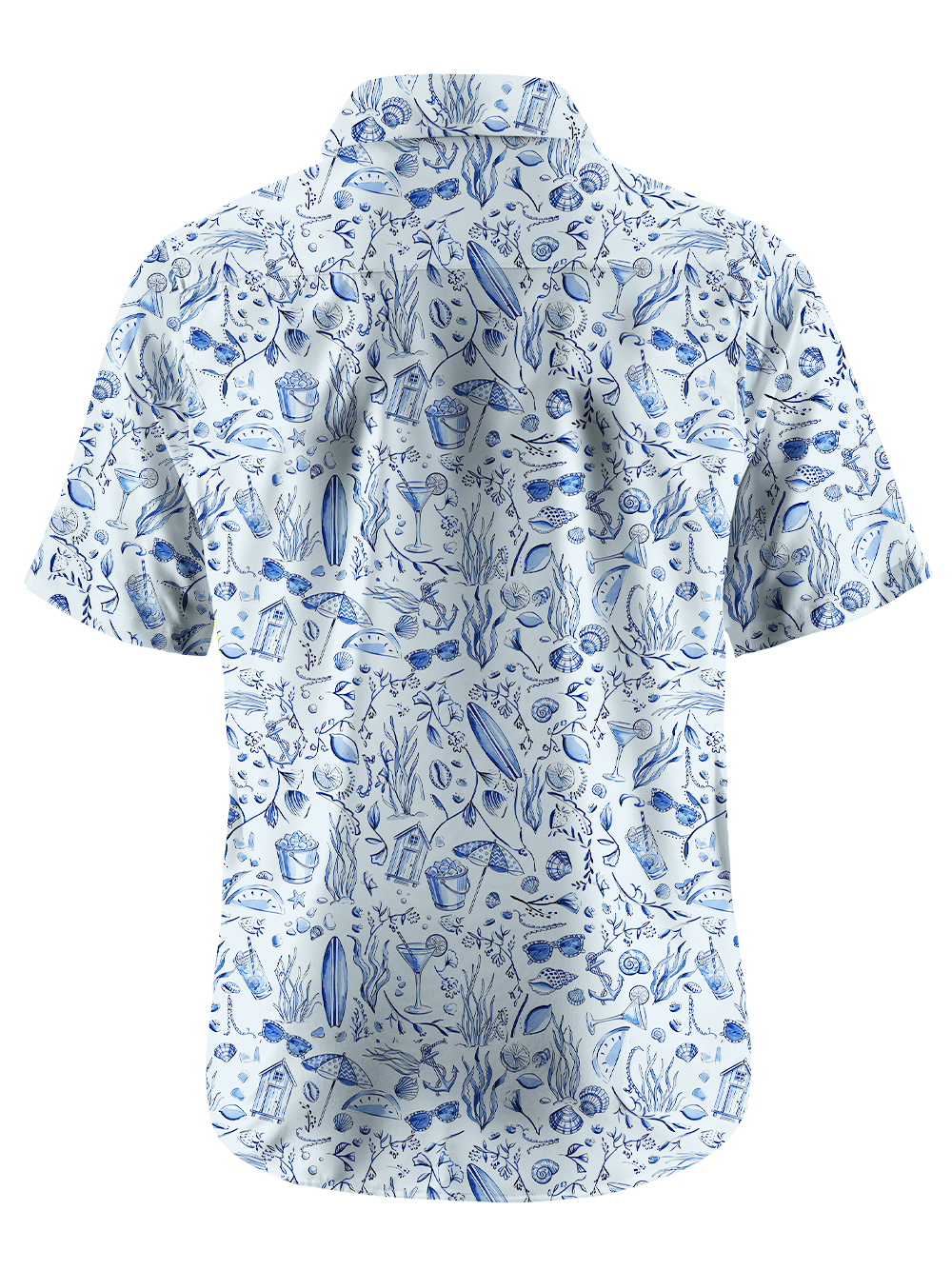 Orionride Ocean Picture Book Zipper Pockets Ultra Lightweight Short Sleeves Gravel Shirt