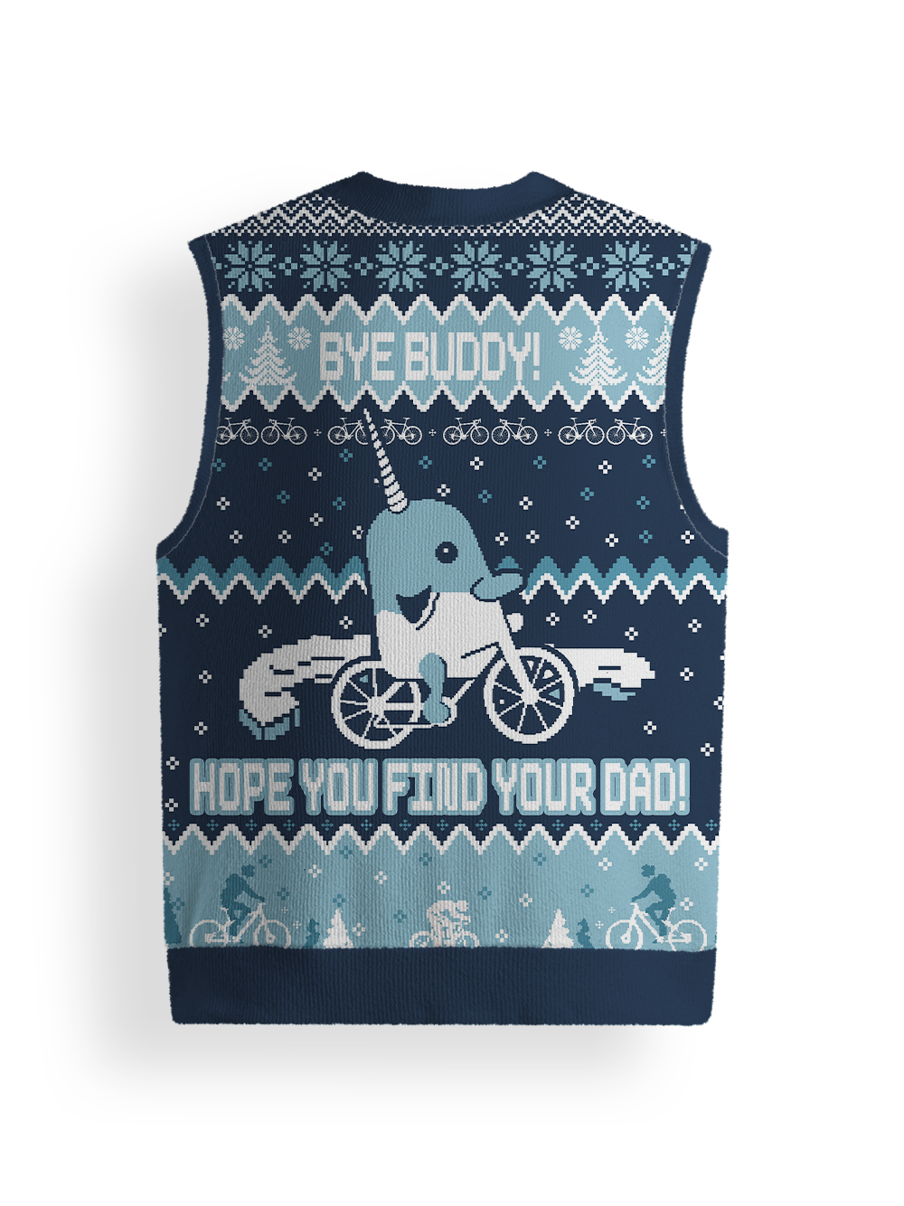 Orionride Narwhal Riding A Bicycle Sweater Vest