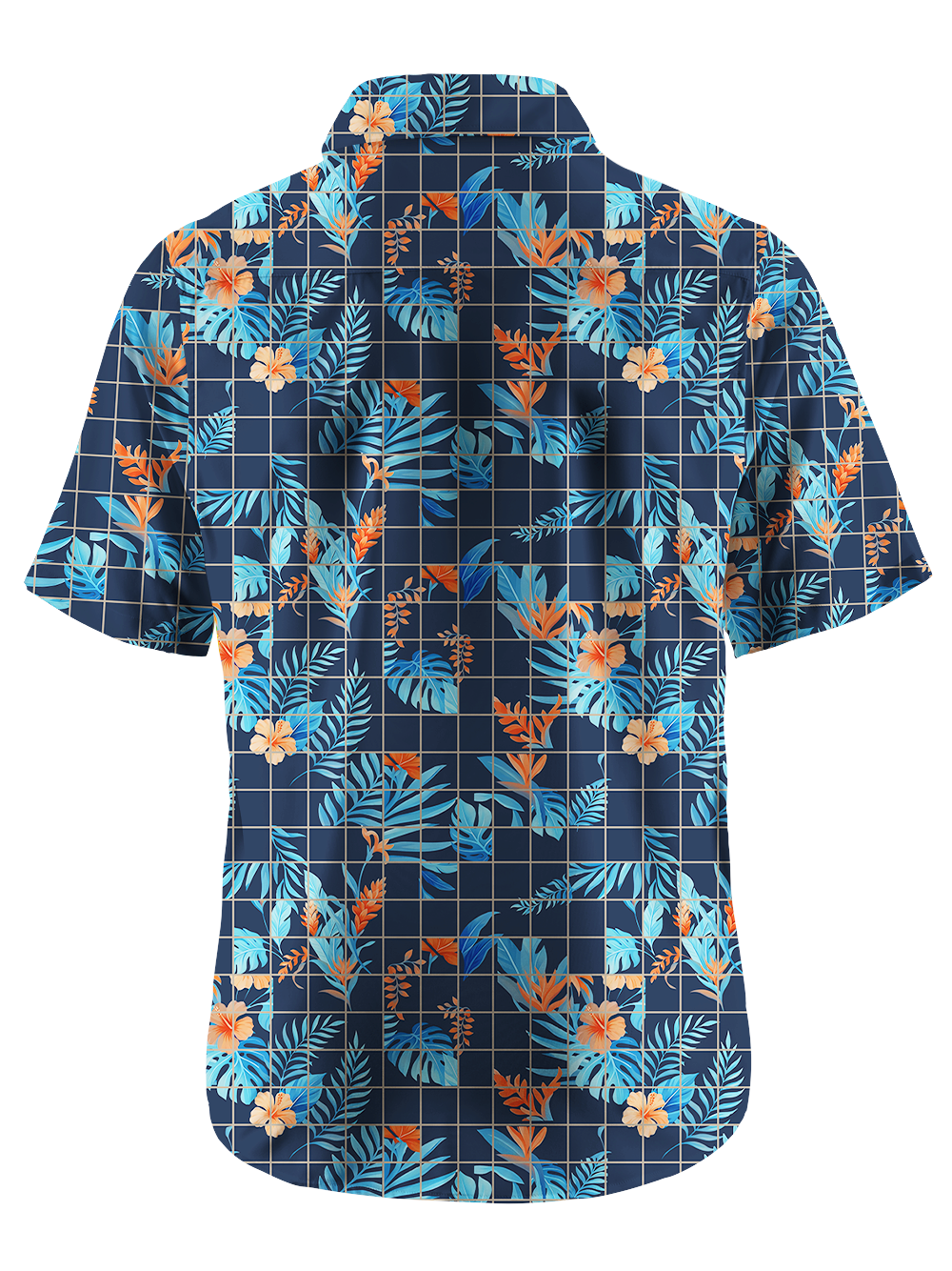 Orionride Checkered Flowers Zipper Pockets Ultra Lightweight Short Sleeves Gravel Shirt