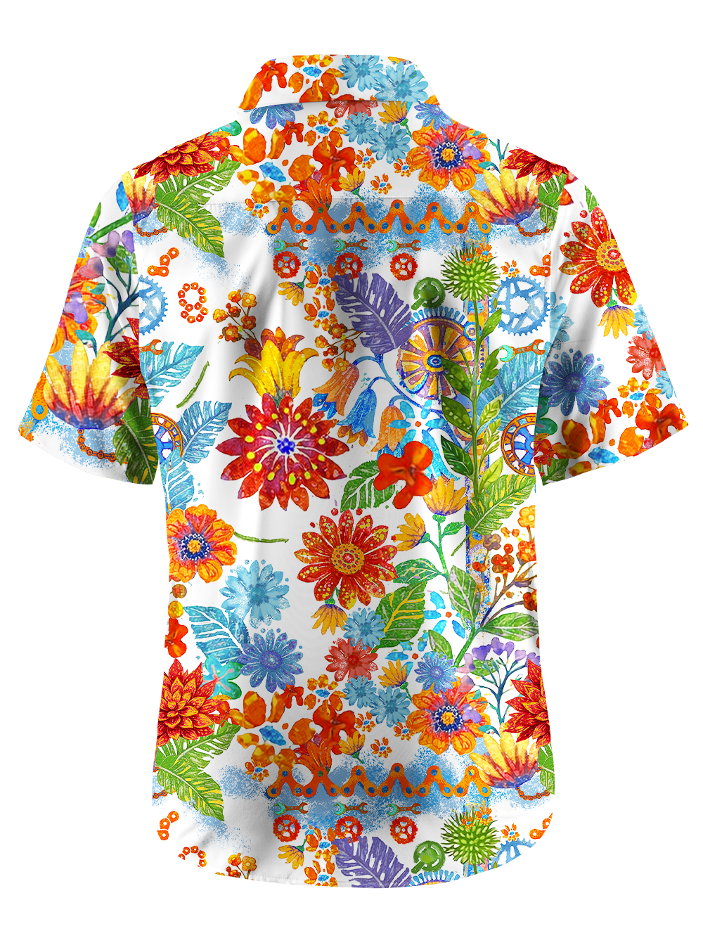 Orionride Brilliant Flower Room Zipper Pockets Ultra Lightweight Short Sleeves Gravel Shirt