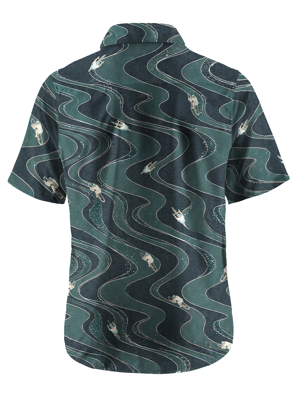 Orionride Wavy Highway Zipper Pockets Ultra Lightweight Short Sleeves Gravel Shirt