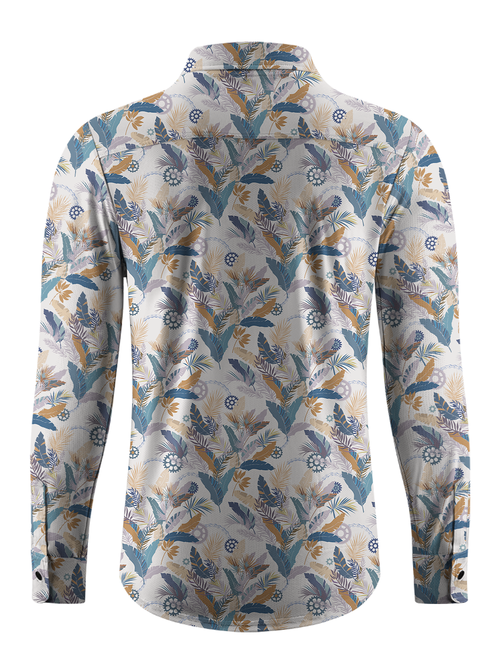 Orionride Autumn Leaves Men's Stretchy Breathable Long Sleeve Gravel Shirt