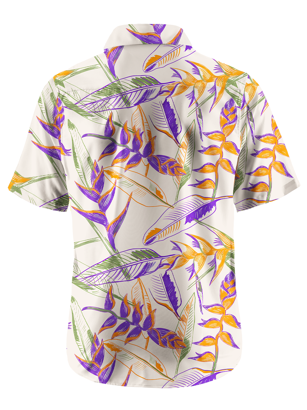 Orionride Tropical Palm Leaves Zipper Pockets Ultra Lightweight Short Sleeves Gravel Shirt