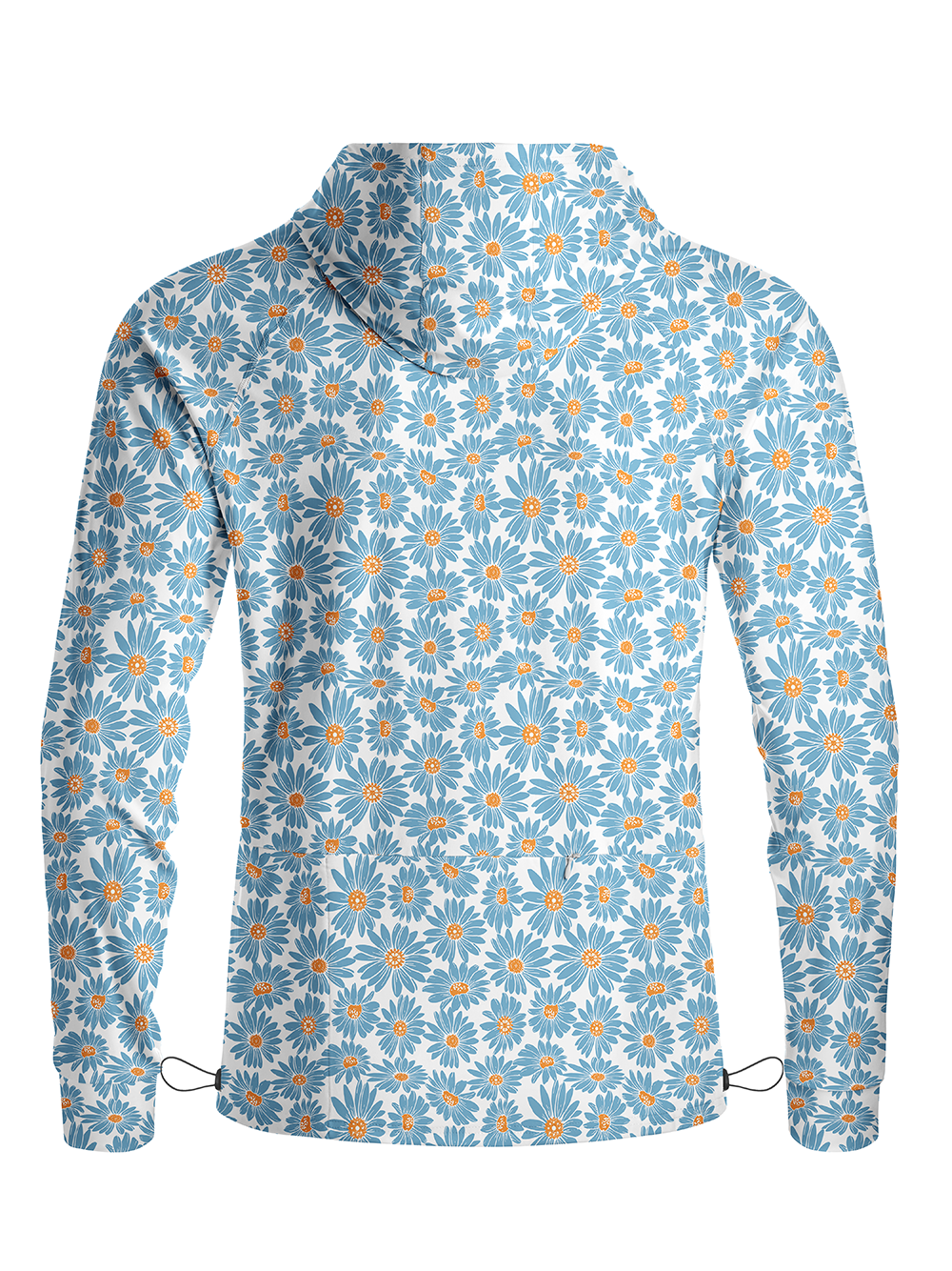 Orionride Blue Daisy Long Sleeve Cycling Hoodie Shirt