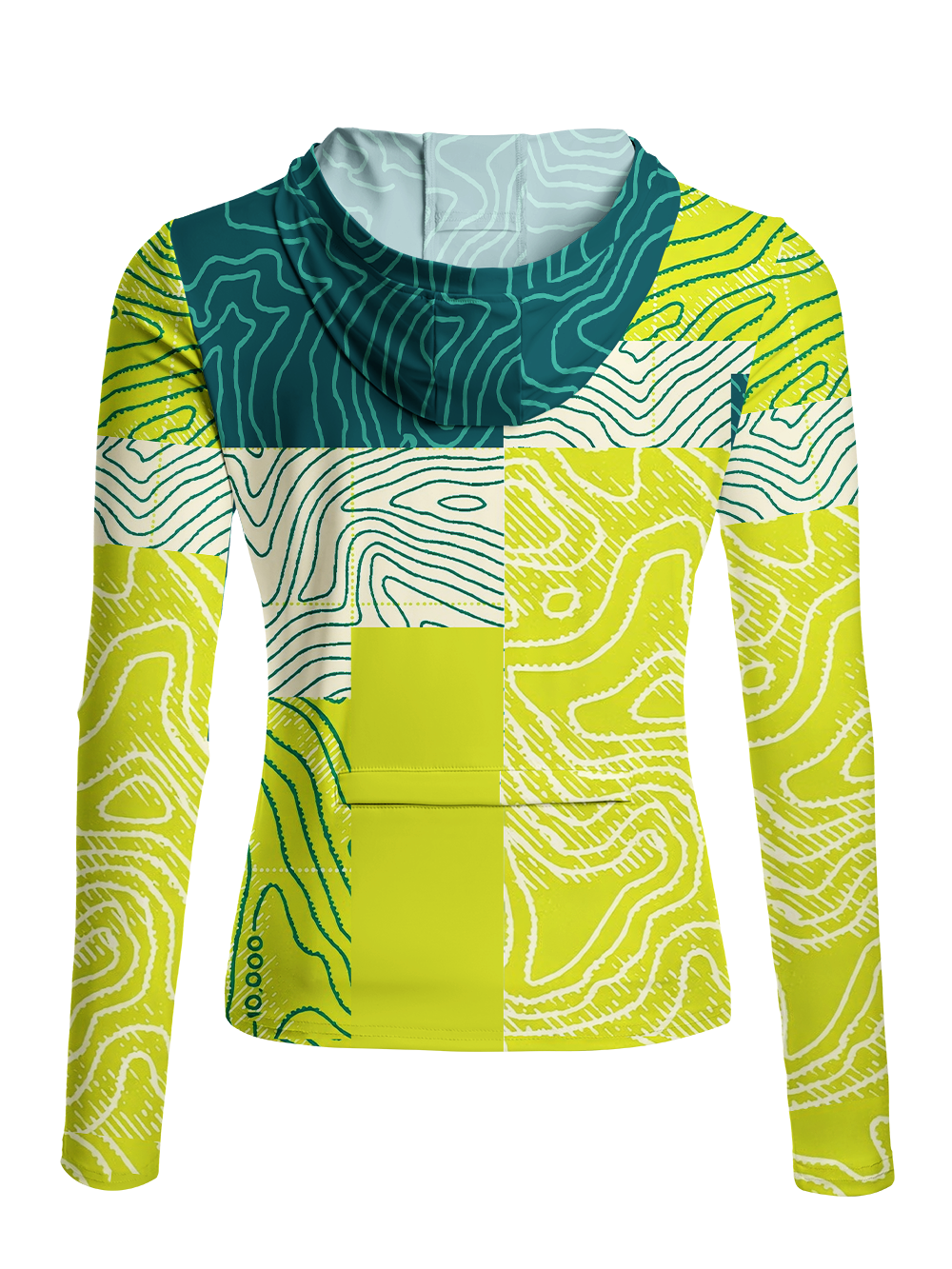 Orionride Topographic Map Women's Long Sleeve Cycling Hoodie Shirt
