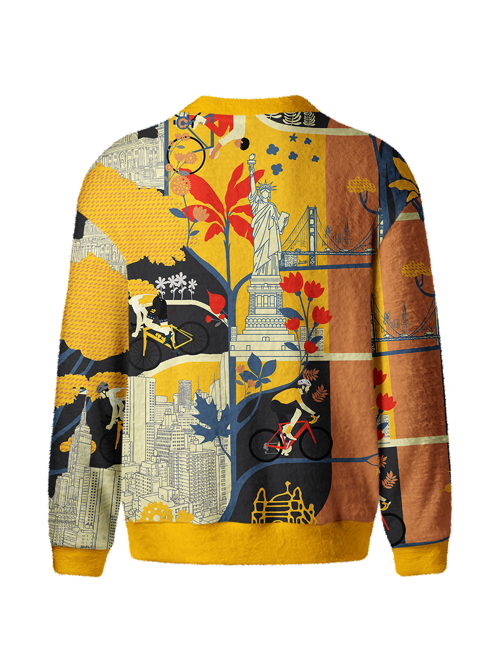 Orionride Cycling Scenery Men's Cardigan Knit Sweaters