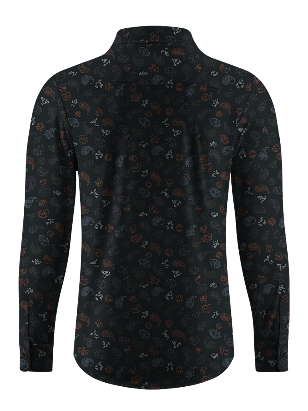 Orionride Strange Cashew Flower Men's Stretchy Breathable Long Sleeve Gravel Shirt