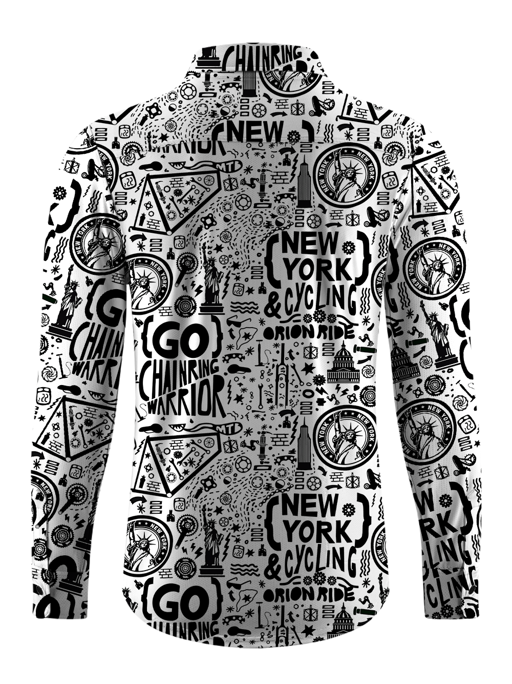 Orionride Go To New York Men's Stretchy Breathable Long Sleeve Gravel Shirt