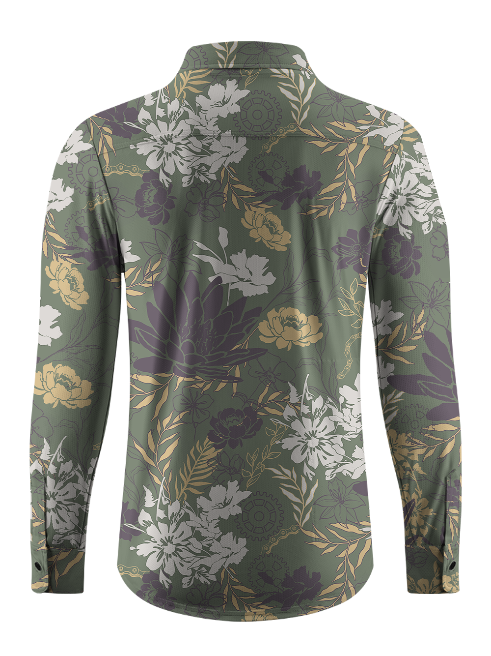 Orionride Lotus In Bloom Men's Stretchy Breathable Long Sleeve Gravel Shirt