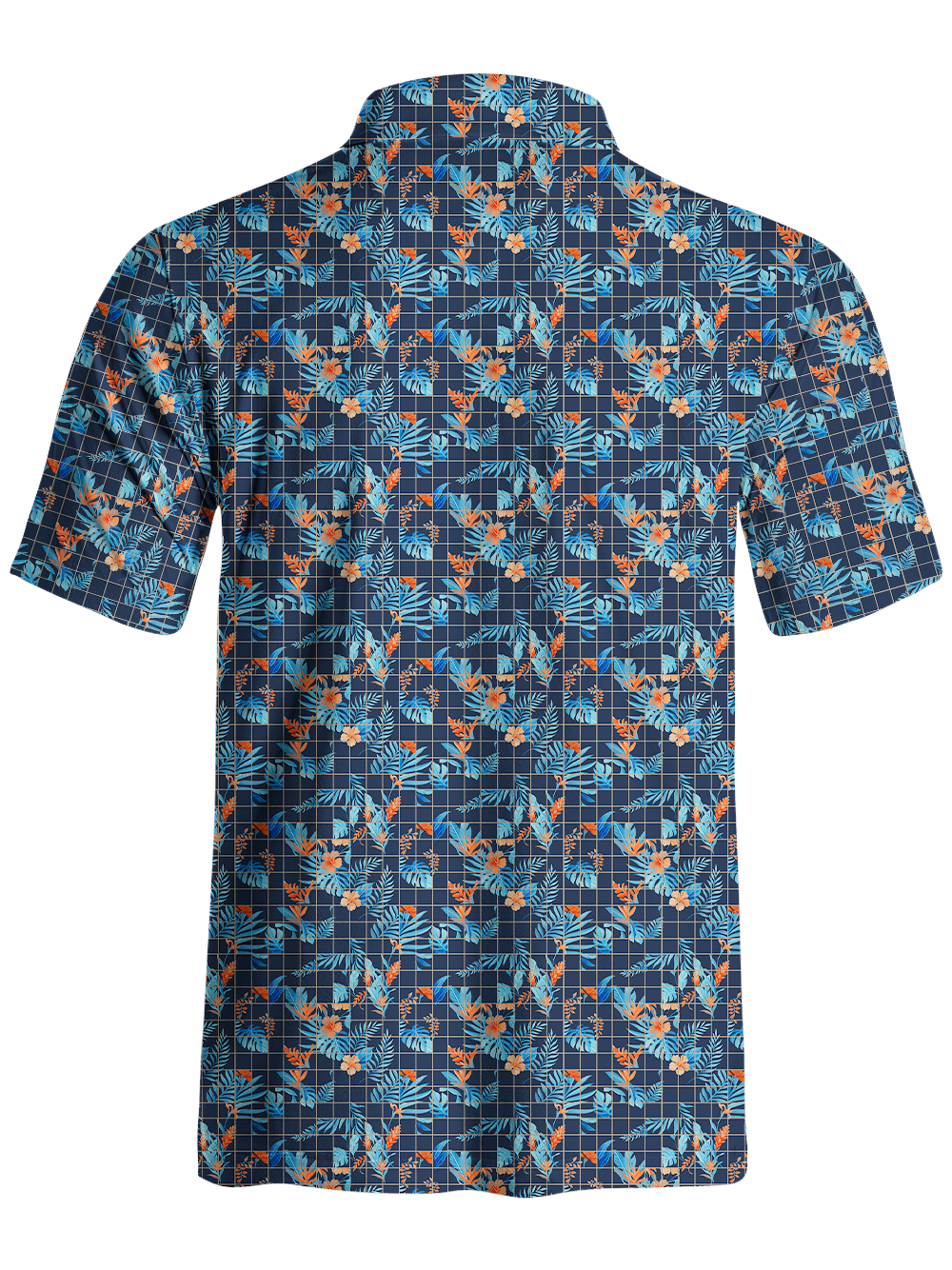 Orionride Checkered Flowers Men's Polo Shirt