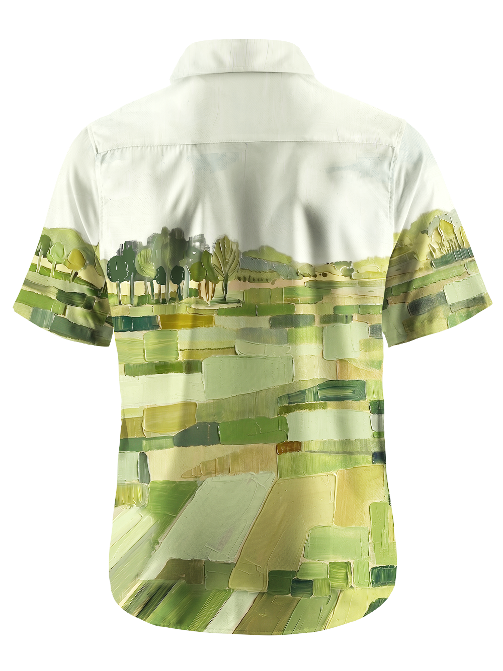 Orionride Pastoral Scenery Zipper Pockets Ultra Lightweight Short Sleeves Gravel Shirt